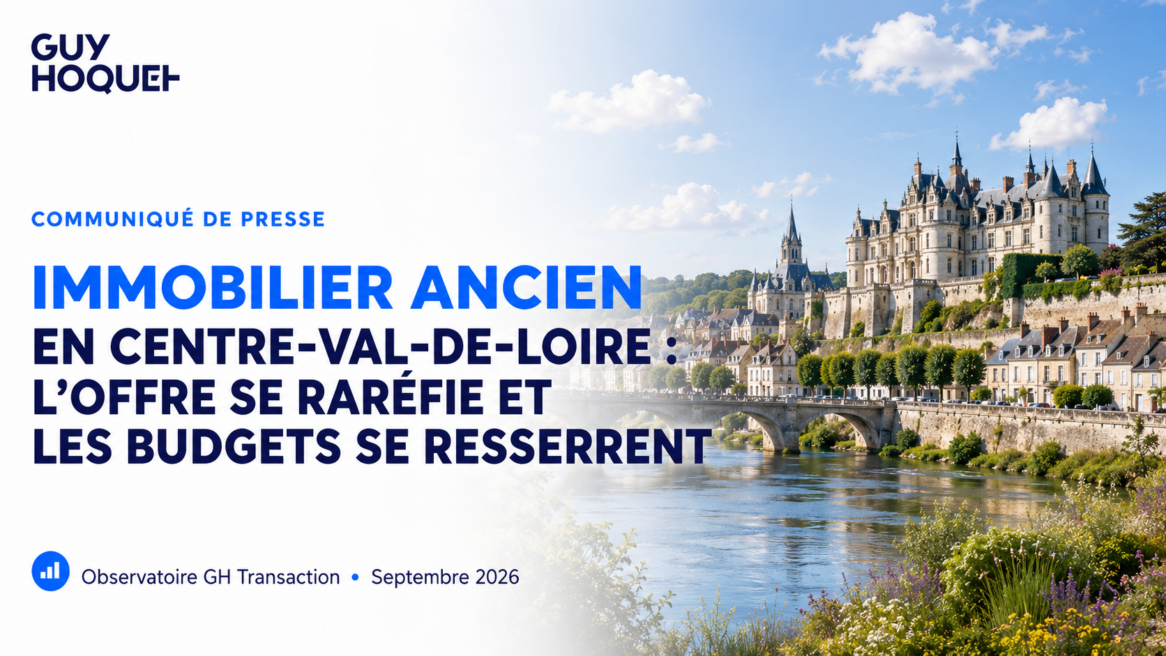 Immobilier en Centre-Val-de-Loire : l'offre se raréfie et les budgets se resserrent